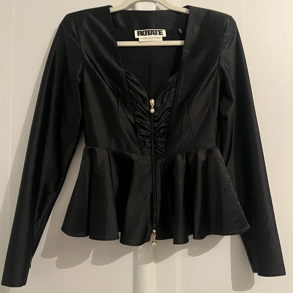 Rotate Black Peplum‎ Shirt